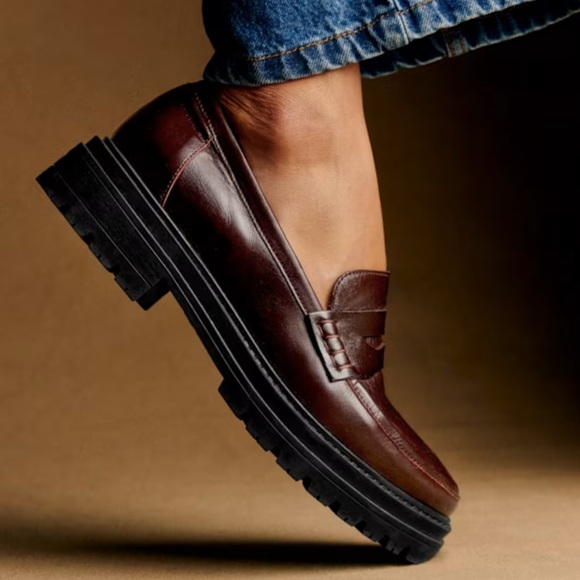 Sezane Shoes - Sezane Brown Leather Loafers Slip-Ons